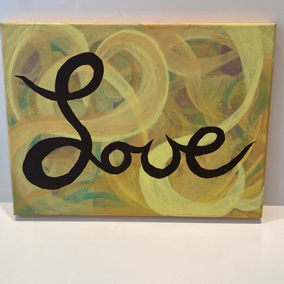 Handmade Other - “Love” 12” x 9” Original Handmade Painting Wall Art Home Decor NWOT